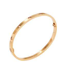 مملوكة مسبقًا Cartier Love 10 Diamond 18K Rose Gold Narrow SM Bracelet 17