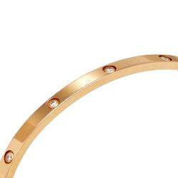 مملوكة مسبقًا Cartier Love 10 Diamond 18K Rose Gold Narrow SM Bracelet 17