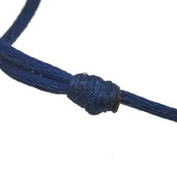 Pre Owned Cartier Trinity de Cartier 18K Three Tone Gold Adjustable Blue Cord Bracelet