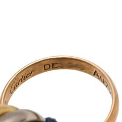 Pre Owned Cartier Trinity de Cartier 18K Three Tone Gold Adjustable Blue Cord Bracelet
