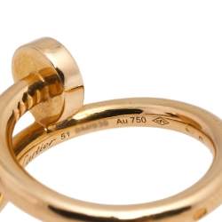 Pre Owned Cartier Juste Un Clou 18K Rose Gold Ring Size 51