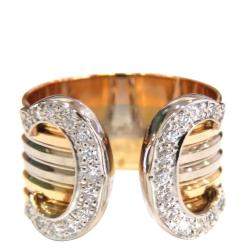 مملوكة مسبقًا Cartier C De cartier Trinity 18K Yellow, Rose, White Gold and Diamond Ring EU 51