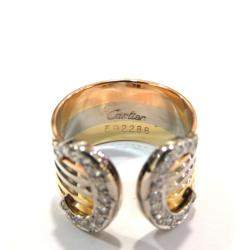 مملوكة مسبقًا Cartier C De cartier Trinity 18K Yellow, Rose, White Gold and Diamond Ring EU 51