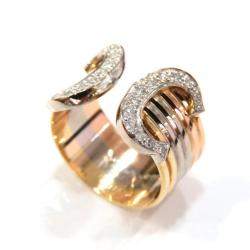 مملوكة مسبقًا Cartier C De cartier Trinity 18K Yellow, Rose, White Gold and Diamond Ring EU 51
