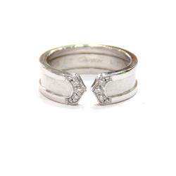 مملوكة مسبقًا Cartier Double C 18K White Gold Diamond Ring EU 54