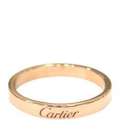 Pre Owned Cartier C De Wedding Band 18K Rose Gold Ring EU 58