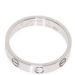 Pre Owned Cartier Mini Love 18K White Gold Ring EU 53