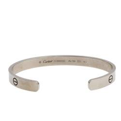 Pre Owned Cartier Love 18K White Gold Open Cuff Bracelet 17