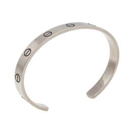 Pre Owned Cartier Love 18K White Gold Open Cuff Bracelet 17