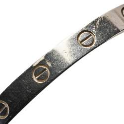 Pre Owned Cartier Love 18K White Gold Open Cuff Bracelet 17
