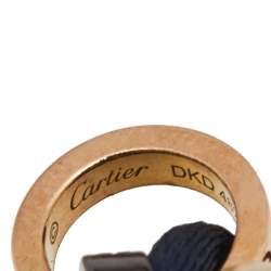 Cartier Love Diamond Brown Ceramic 18K Rose Gold Adjustable Blue Cord Bracelet