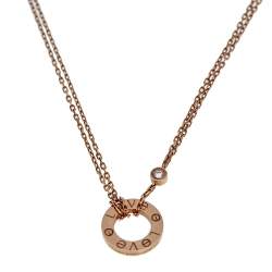 Pre Owned Cartier Love Diamond 18K Rose Gold Pendant Necklace