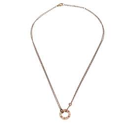 Pre Owned Cartier Love Diamond 18K Rose Gold Pendant Necklace