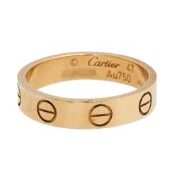 Pre Owned Cartier Love 18K Rose Gold Wedding Band Ring Size 47