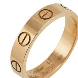 Pre Owned Cartier Love 18K Rose Gold Wedding Band Ring Size 47