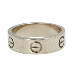 Pre Owned Cartier Love 18K White Gold Ring Size 53