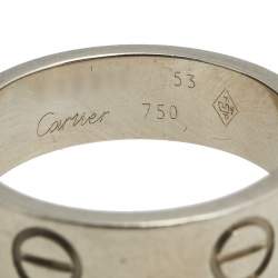 Pre Owned Cartier Love 18K White Gold Ring Size 53