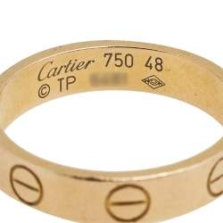 Pre Owned Cartier Love 18K Rose Gold Wedding Band Ring Size 48