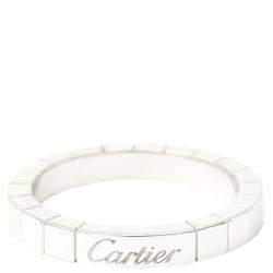 Pre Owned Cartier Lanieres 18K White Gold Ring EU 55
