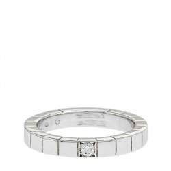 مملوكة مسبقًا Cartier Lanieres 18K White Gold Diamond Ring Size 50