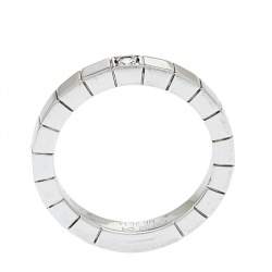 مملوكة مسبقًا Cartier Lanieres 18K White Gold Diamond Ring Size 50