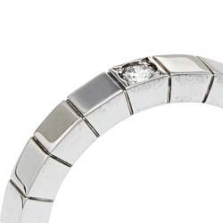 مملوكة مسبقًا Cartier Lanieres 18K White Gold Diamond Ring Size 50