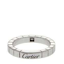 مملوكة مسبقًا Cartier Lanieres 18K White Gold Diamond Ring Size 50