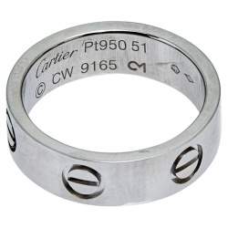 Pre Owned Cartier Love Platinum Band Ring Size 51