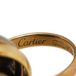 Pre Owned سوار كارتييه ترينيتي دو كارتييه ذهب ثلاثي اللون عيار 18 بحبل بني قابل للضبط 