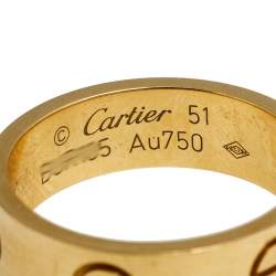 مملوكة مسبقًا خاتم كارتييه لوف ذهب أصفر عيار 18 مقاس 51