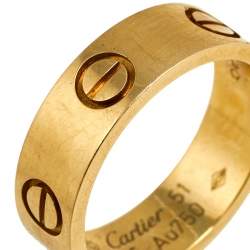 مملوكة مسبقًا خاتم كارتييه لوف ذهب أصفر عيار 18 مقاس 51