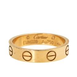 Pre Owned Cartier Love 18K Rose Gold Wedding Band Ring Size 47