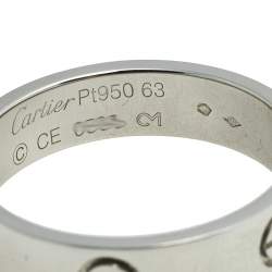 Cartier Love Platinum Band Ring Size 63