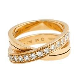 مملوكة مسبقًا Cartier Etincelle De Cartier Diamond 18K Rose Gold Ring 55