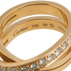 مملوكة مسبقًا Cartier Etincelle De Cartier Diamond 18K Rose Gold Ring 55