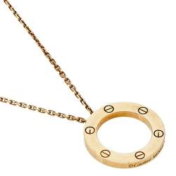 Pre Owned Cartier Love 18K Yellow Gold Pendant Necklace