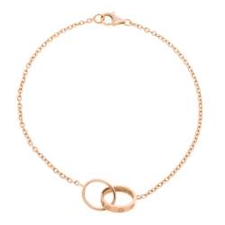 مملوكة مسبقًا Cartier Love Interlocking 2 Hoops 18K Rose Gold Bracelet