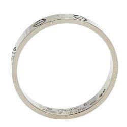 Pre Owned Cartier Love 18k White Gold Narrow Wedding Band Ring Size 61