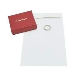 Pre Owned Cartier Love 18k White Gold Narrow Wedding Band Ring Size 61