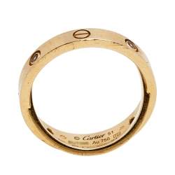 مملوكة مسبقًا Cartier Love 2 Diamond 4 Pink Sapphire 18K Rose Gold Double Band Ring Size 51
