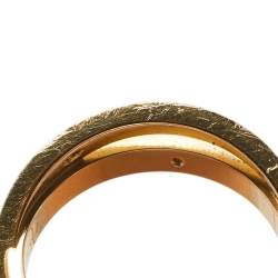 مملوكة مسبقًا Cartier Love 2 Diamond 4 Pink Sapphire 18K Rose Gold Double Band Ring Size 51