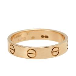 Pre Owned Cartier Love 18k Rose Gold Narrow Wedding Band Ring Size 51