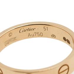 Pre Owned Cartier Love 18k Rose Gold Narrow Wedding Band Ring Size 51