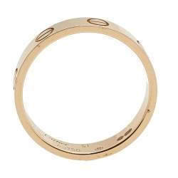 Pre Owned Cartier Love 18k Rose Gold Narrow Wedding Band Ring Size 51