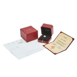 مملوكة مسبقًا Cartier Trinity Cultured Pearl Diamond 18K Three Tone Gold Ring 51