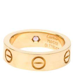 Pre Owned Cartier Love 18K Rose Gold Sappire Ring EU 52