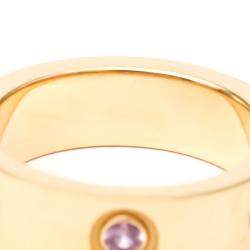 Pre Owned Cartier Love 18K Rose Gold Sappire Ring EU 52