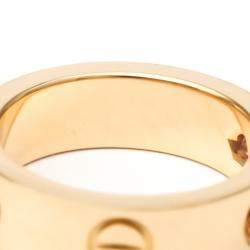 Pre Owned Cartier Love 18K Rose Gold Sappire Ring EU 52
