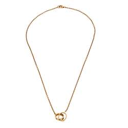 Pre Owned قلادة كارتييه لوف ذهب وردي عيار 18  بحلقة متشابكة 