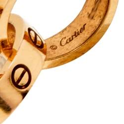 Pre Owned قلادة كارتييه لوف ذهب وردي عيار 18  بحلقة متشابكة 